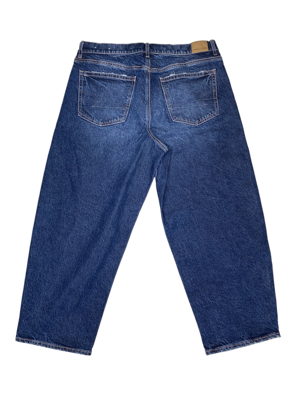 American Eagle Barrel Leg Jeans Medium Wash Stretch Women’s Size 12 Short - Picture 3 of 8